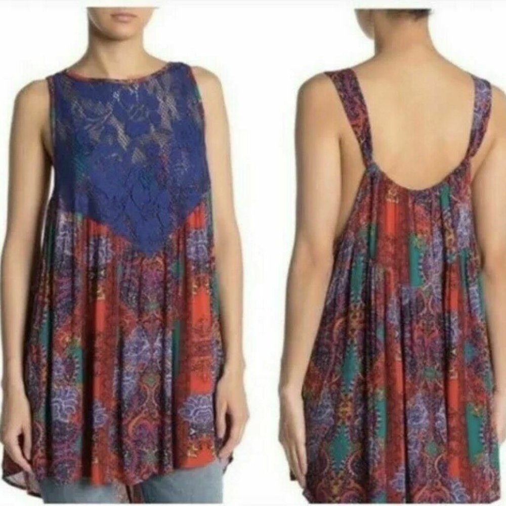 Free People Count Me In Trapeze Hot Red Combo S - Picture 2 of 9